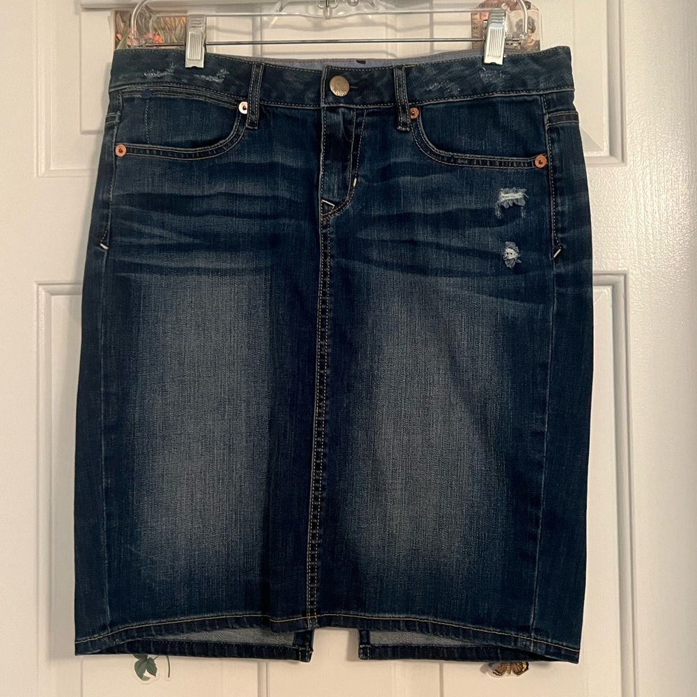 Midi Knee Length Denim Pencil Skirt Medium Wash Y2K 90s Gap 1969